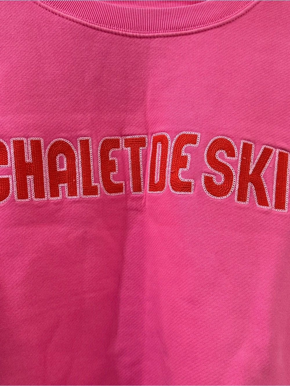 J. Crew Heritage Fleece Chalet de Ski Graphic Sweatshirt in Regal Rose Small
